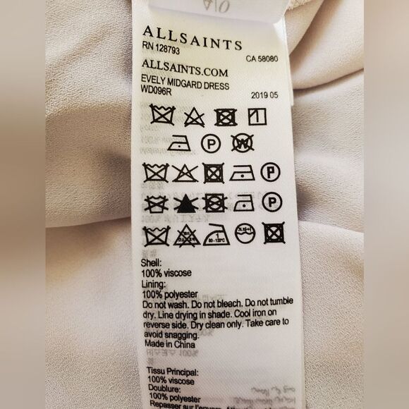 ✨ ALLSAINTS ✨ Evely Midgard Snakeskin Ruffle Mini Dress - [Size 0, Pink/Grey] - Picture 12 of 12